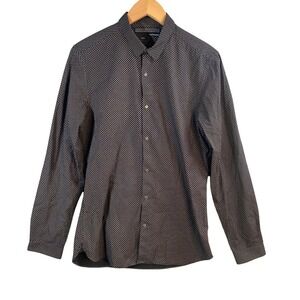 The Kooples Black and White Micro Dot Button-Down Shirt